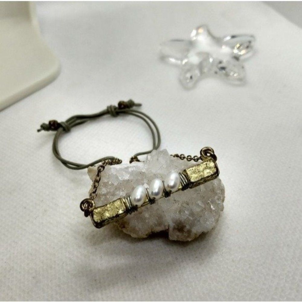 Aztec simplistic freshwater‎ pearl jewelry bracelet